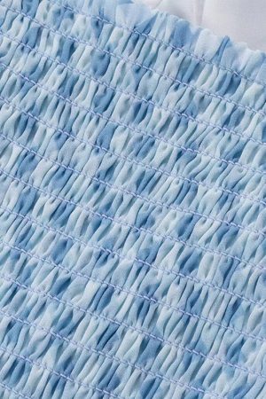 Summer Blue Spaghetti Strap Dress - Vacation Style Slim A-Line Short Skirt for 2025 Y2K Fashion