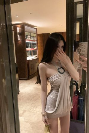 Summer Bodycon Halter Neck Dress - Sexy Strapless Chantecaille Style, Niche Pure Desire Design for Effortless Chic