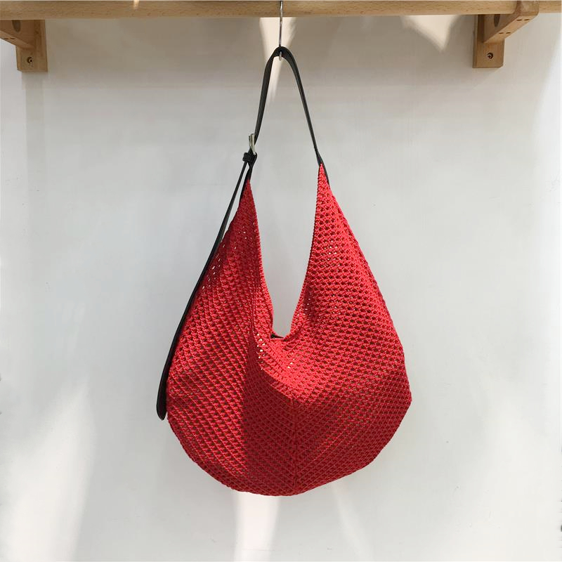 Summer Casual Beach Bag - Woven Hollow Splicing Design for Vacation & Daily Use - Trendy Niche Ins Style Summer Casual Beach Bag - Woven Hollow Splicing Design for Vacation & Daily Use - Trendy Niche Ins Style