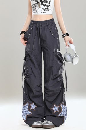 Summer Casual Cargo Pants for Girls - American Style Loose BF Drop-Crotch Design, Trendy and Cool