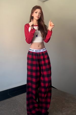 Summer Casual Wide-Leg Pants for Women - Patterned Straight-Leg Loose Fit with Letter Belt and Drape Effect, Perfect for Lazy Days