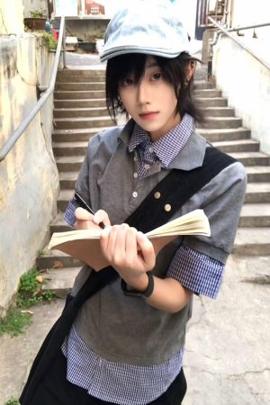 Summer Color-Blocked Retro Two-Piece Short Sleeve T-Shirt for Women - Slim Fit Polo Collar Flattering Shoulder Top