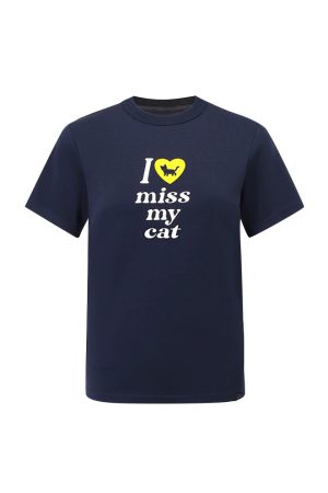 Summer Dog Cat Print Short Sleeve T-Shirt - Comfortable Pure Cotton, Trendy 25SS Niche Design, Perfect for Casual Wear