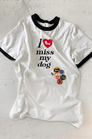 Summer Dog Cat Print Short Sleeve T-Shirt - Comfortable Pure Cotton, Trendy 25SS Niche Design, Perfect for Casual Wear