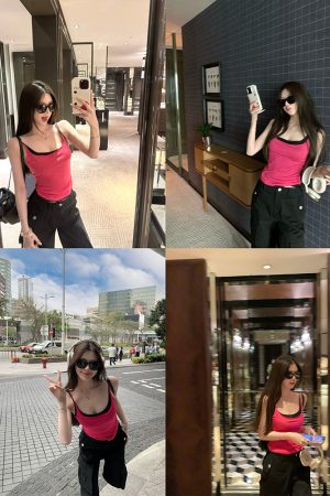 Summer Dopamine Camisole for Women - Versatile Layering Top, Slimming Base Shirt, Perfect for 90s and Y2K Styles