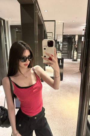 Summer Dopamine Camisole for Women - Versatile Layering Top, Slimming Base Shirt, Perfect for 90s and Y2K Styles