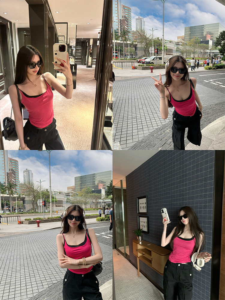 Summer Dopamine Camisole for Women - Versatile Layering Top, Slimming Base Shirt, Perfect for 90s and Y2K Styles Summer Dopamine Camisole for Women - Versatile Layering Top, Slimming Base Shirt, Perfect for 90s and Y2K Styles