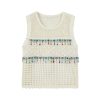 Summer Ethnic Style Knitted Vest with Lace Hollow Design and Bead Tassels - Short Sleeveless Top for Boho and Festival Fashion
