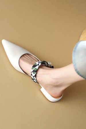 Summer Fashion French Ribbon Pointed Flat Shoes - Comfortable Slip-On Half Slippers for Women