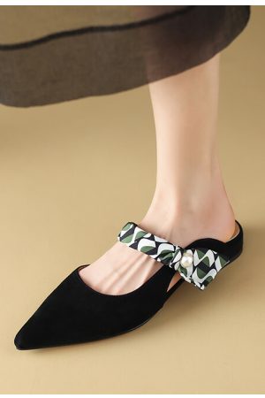 Summer Fashion French Ribbon Pointed Flat Shoes - Comfortable Slip-On Half Slippers for Women