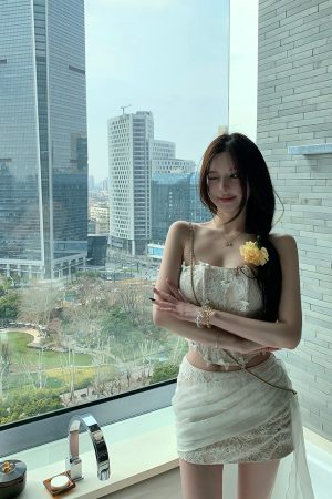 Summer Fishbone Strapless Top and Skirt Two-Piece Set - Mermaid Style, Pure Desire, Perfect for 90s and Y2K Fashion