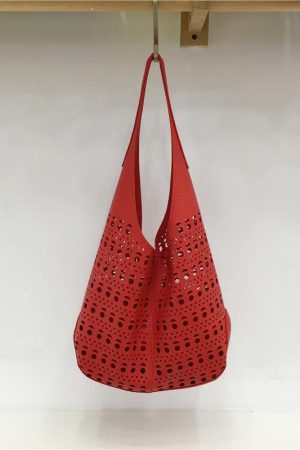 Summer French Hollow Carved Tote Bag - Large Capacity Versatile Commuter Shoulder Bag for Stylish Outings