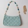 Summer Fresh Retro Green Beaded Crossbody Bag for Women - Artistic Texture Underarm Bag, Original Niche Design