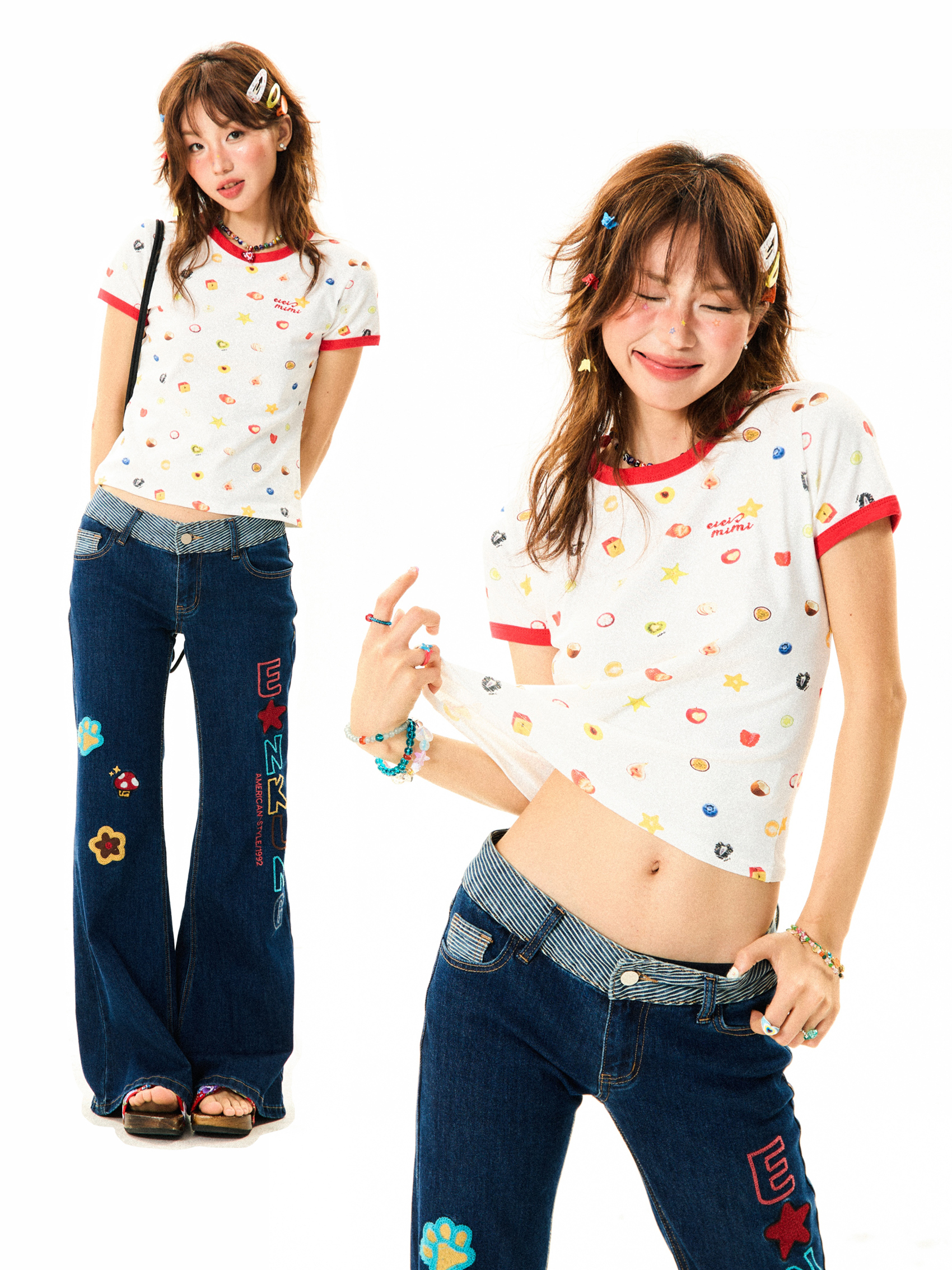 Summer Fruit Print Slim-Fit Camisole for Women - Sweet and Spicy American-Style Short Top, Perfect for 90s and Y2K Fashion Summer Fruit Print Slim-Fit Camisole for Women - Sweet and Spicy American-Style Short Top, Perfect for 90s and Y2K Fashion