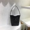 Summer Hollow Carved Design Soft Leather Large Capacity Shoulder Bucket Bag - Trendy Y2K Fashion Accessory