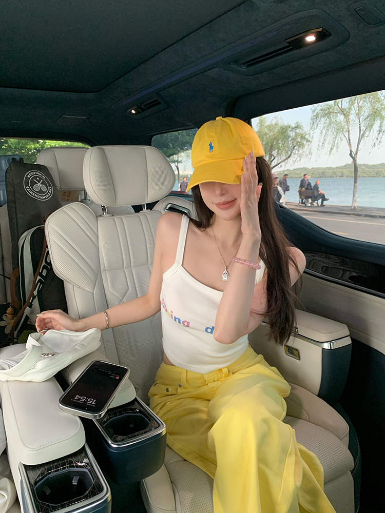 Summer Lemon Yellow Wide-Leg Jeans for Women - Loose Slim Fit Mid-Waist - Trendy Y2K Style Summer Lemon Yellow Wide-Leg Jeans for Women - Loose Slim Fit Mid-Waist - Trendy Y2K Style