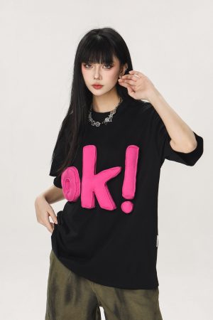 Summer Loose-Fit American Style Beer Team Captain Short Sleeve T-Shirt for Women - Unique High-End Casual Top