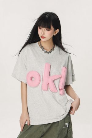 Summer Loose-Fit American Style Beer Team Captain Short Sleeve T-Shirt for Women - Unique High-End Casual Top