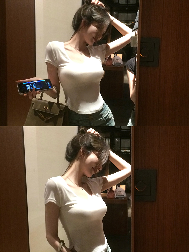 Summer Loose Fit T-Shirt for Women, Big Bust Slim Waist, Self-Reserved Design, Soft Tencel Top, Perfect for Casual Y2K Style Summer Loose Fit T-Shirt for Women, Big Bust Slim Waist, Self-Reserved Design, Soft Tencel Top, Perfect for Casual Y2K Style