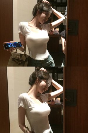 Summer Loose Fit T-Shirt for Women, Big Bust Slim Waist, Self-Reserved Design, Soft Tencel Top, Perfect for Casual Y2K Style