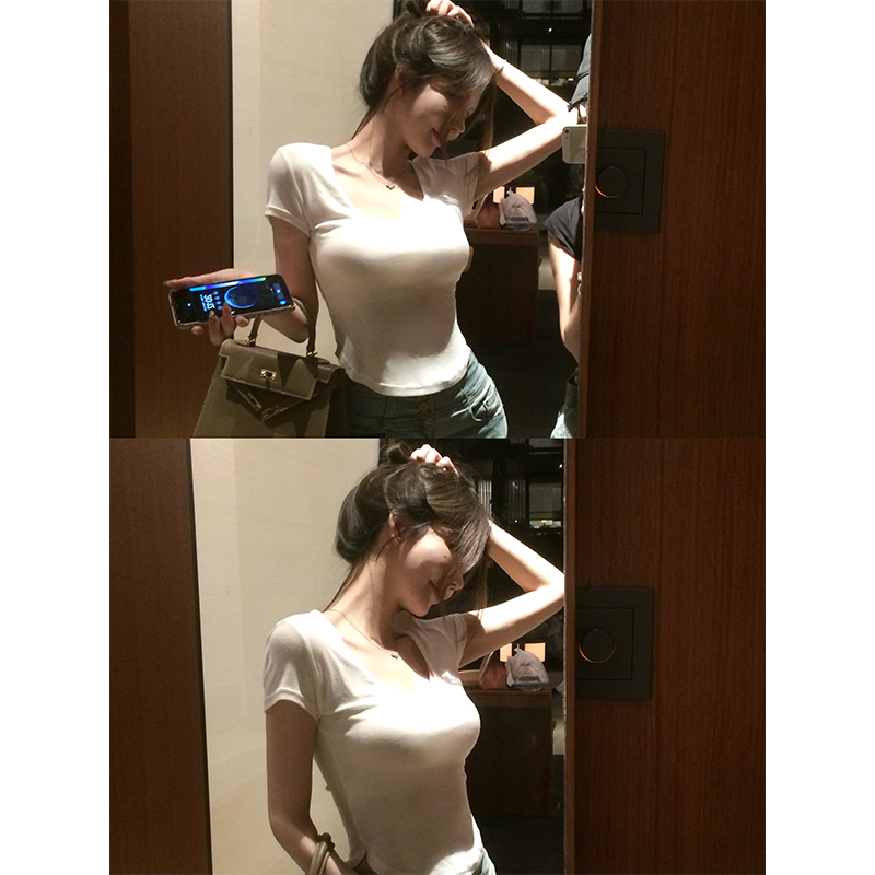 Summer Loose Fit T-Shirt for Women, Big Bust Slim Waist, Self-Reserved Design, Soft Tencel Top, Perfect for Casual Y2K Style Summer Loose Fit T-Shirt for Women, Big Bust Slim Waist, Self-Reserved Design, Soft Tencel Top, Perfect for Casual Y2K Style