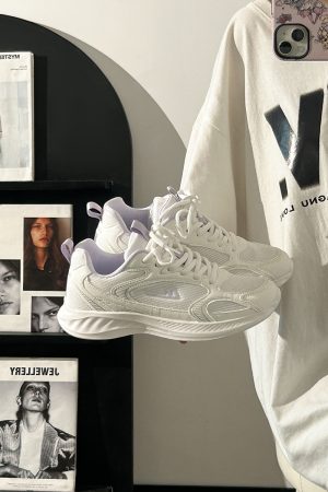 Summer Mesh Breathable Casual Old Daddy Shoes for Women - Lightweight White Sneakers for 2025 Y2K Style