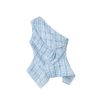 Summer Off-Shoulder Blue Checkered Vest with Irregular Ruffles - Women's Hong Kong Style Sleeveless Top