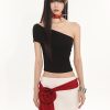 Summer Off-Shoulder Slim Fit Elastic One-Shoulder T-Shirt for Women - 2025 Vietnam Style, Niche Fashion