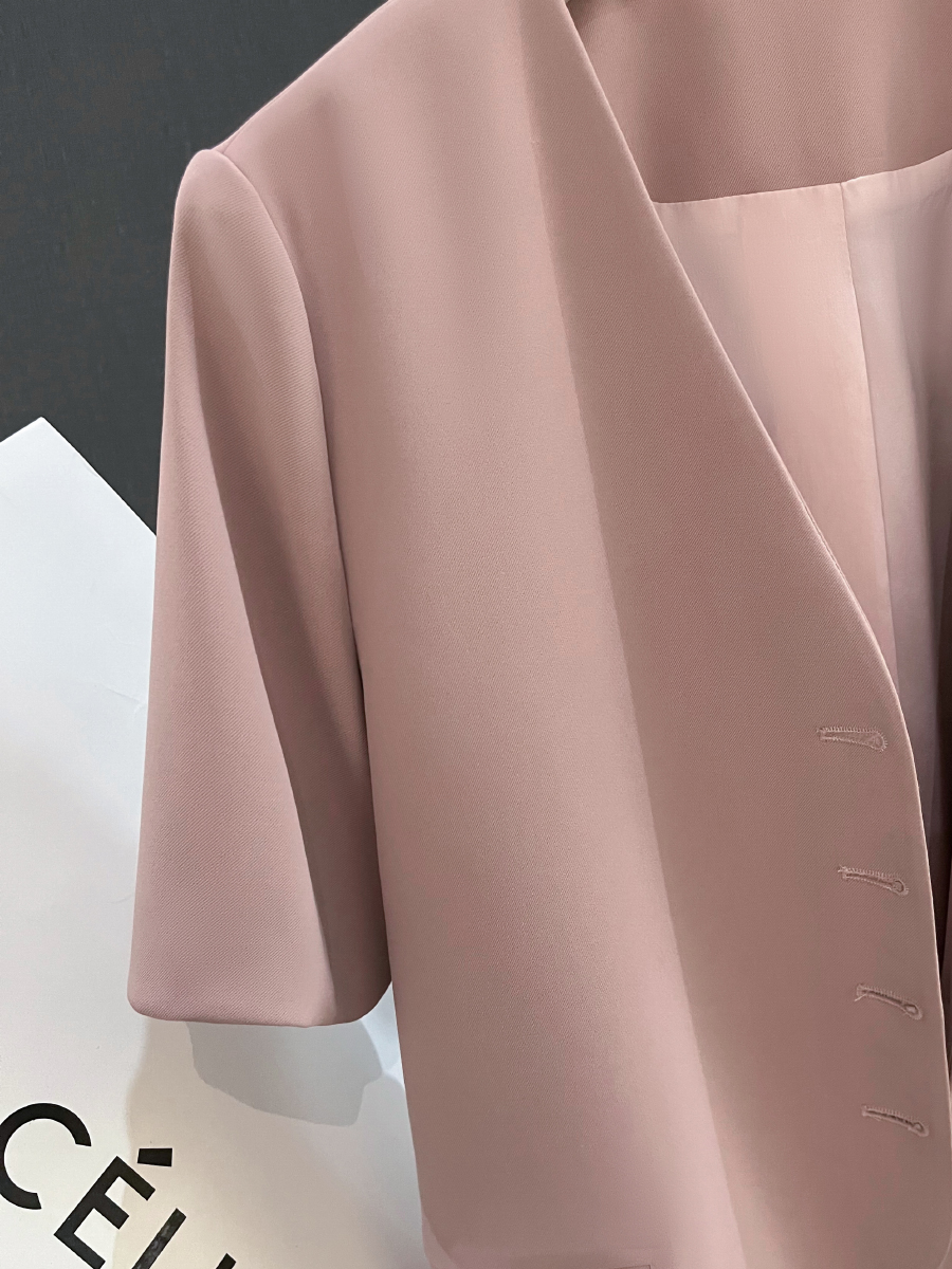 Summer Pink Small Women's Blazer 2025 - Stylish Short Sleeve Versatile Suit Jacket for a Chic Look Summer Pink Small Women's Blazer 2025 - Stylish Short Sleeve Versatile Suit Jacket for a Chic Look