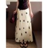 Summer Polka Dot A-Line Skirt for Women, Pleated Design, Casual Versatile, Slimming Half-Length Fashion