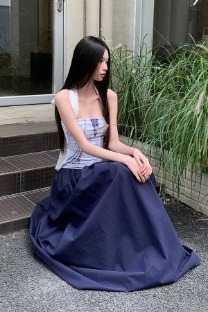 Summer Printed Patchwork Multi-Wear Long Strapless Dress for Versatile Style - Perfect for 90s and Y2K Fashion