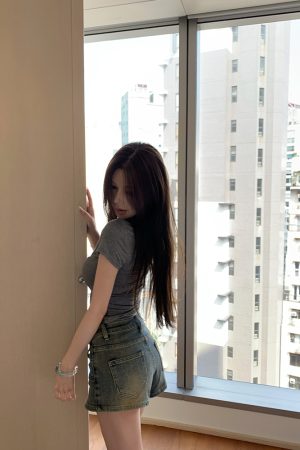 Summer Retro A-Line Denim Skirt for Women - Double Waist Mid-Waist Style, 90s Inspired Fashion