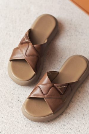 Summer Retro Flat Genuine Leather Loafers - 3.5 cm Soft Sole Italian Style Comfort