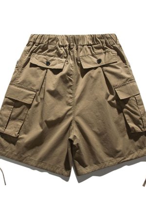 Summer Retro Khaki Cargo Shorts for Men and Women - Oversized Loose Multi-Pocket Straight Five-Point Pants