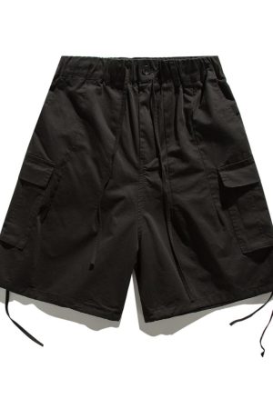 Summer Retro Khaki Cargo Shorts for Men and Women - Oversized Loose Multi-Pocket Straight Five-Point Pants