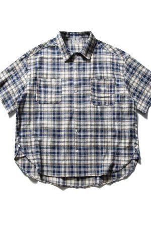 Summer Retro Plaid Short Sleeve Shirt for Men and Women - Casual Loose Fit College Style Work Shirt