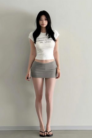 Summer Sexy Bodycon Mini Skirt - Low Waist Slim Fit Gray Pencil Skirt for Hot Girl Style - Leg-Lengthening American Fashion