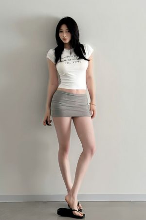 Summer Sexy Bodycon Mini Skirt - Low Waist Slim Fit Gray Pencil Skirt for Hot Girl Style - Leg-Lengthening American Fashion