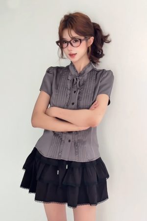 Summer Short-Sleeved Shirt for Women, Slimming College Style Top, Trendy Casual Jacket, High-Intelligence Fashion