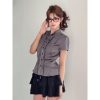 Summer Short-Sleeved Shirt for Women, Slimming College Style Top, Trendy Casual Jacket, High-Intelligence Fashion
