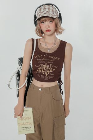 Summer Slim Fit Camisole T-Shirt - American Sweet Cool Style Sleeveless Fake Two-Piece Top for Women