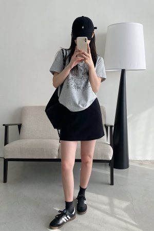 Summer Urban Island Sun Grapefruit Printed T-Shirt - Korean Style Round Neck Short Sleeve Slim Fit Top for Cool Comfort