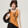 Summer Vintage Asymmetrical Slim-Fit Tank Top for Women - American Style Spicy Girl Print, Cute and Trendy Fashion