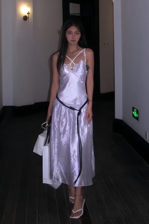 Summer Vintage Nylon Strapless Dress for Women - High-End French Style, Elegant and Chic for a Perfect Summer Look