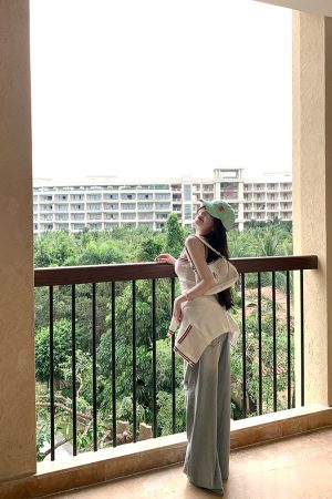 Summer Wash Blue Cat Whisker Ripped Loose Wide-Leg Jeans for Women - Trendy Y2K Style, Casual Chic Denim Pants