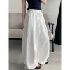 Summer Wide-Leg Casual Pants for Women - Loose Fit, Drawstring, Slightly Wrinkled Texture, Slimming Sun Grapefruit Color