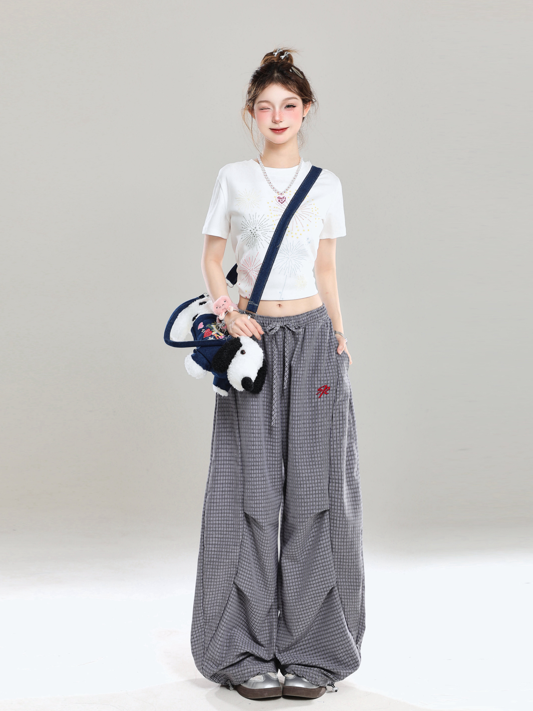 Summer Wide-Leg Casual Work Pants for Women - Loose BF Style, Curved Knife Design, American Jazz Dance Inspired Summer Wide-Leg Casual Work Pants for Women - Loose BF Style, Curved Knife Design, American Jazz Dance Inspired