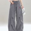 Summer Wide-Leg Casual Work Pants for Women - Loose BF Style, Curved Knife Design, American Jazz Dance Inspired
