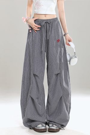 Summer Wide-Leg Casual Work Pants for Women - Loose BF Style, Curved Knife Design, American Jazz Dance Inspired