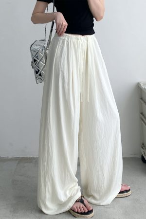 Summer Wide-Leg Sunscreen Pants for Women - Casual Thin Floor-Length Trousers for Work - Sun Yuzu Cool Style